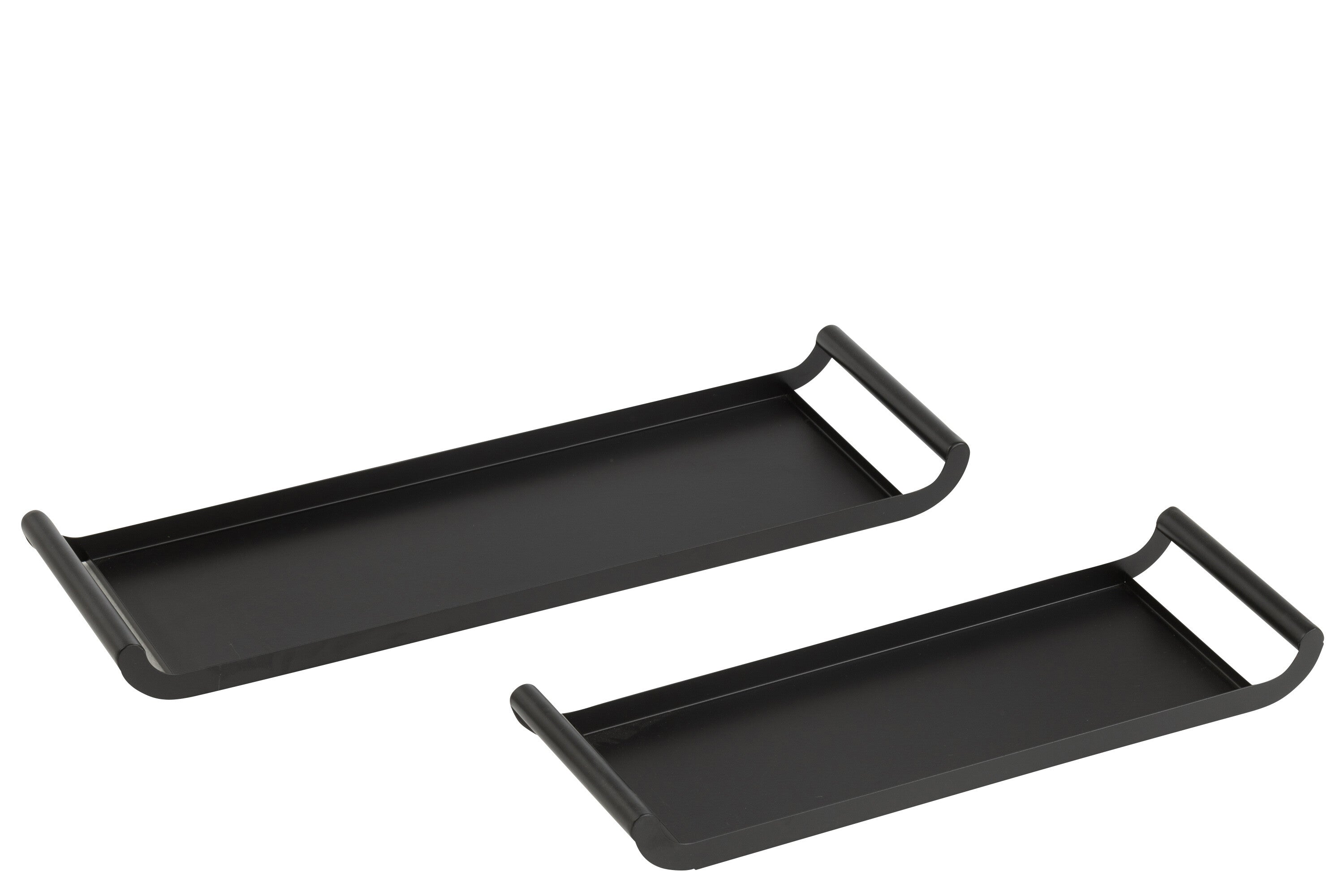 J-Line plateau Rechthoek - metaal - polyresin - 2 stuks