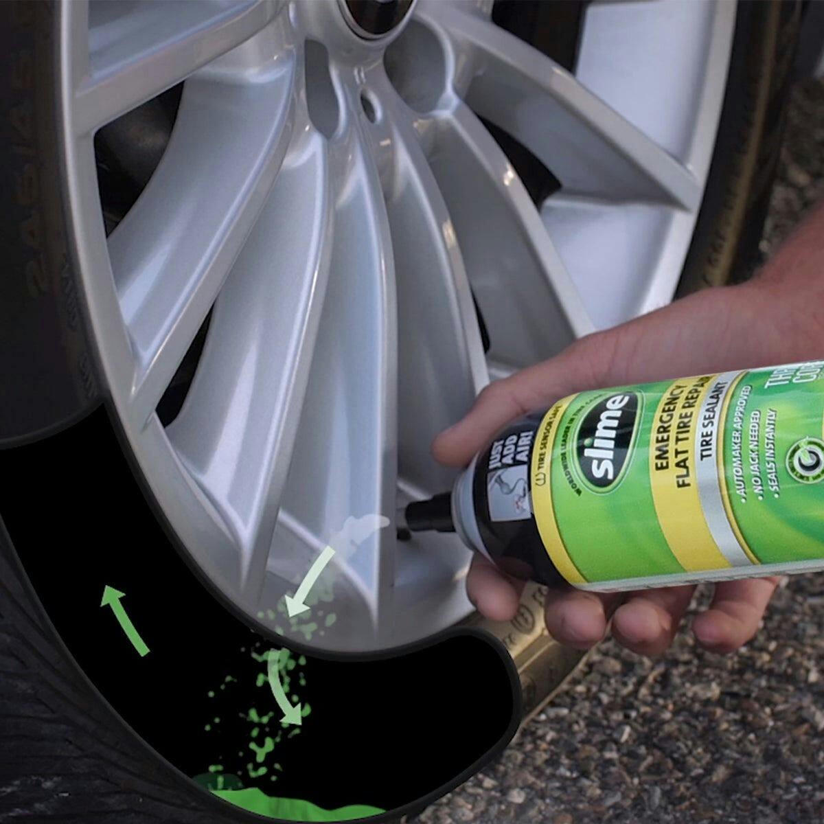 Slime® Thru-Core Emergency Flat Tire Sealant, TPMS Safe, 396-g