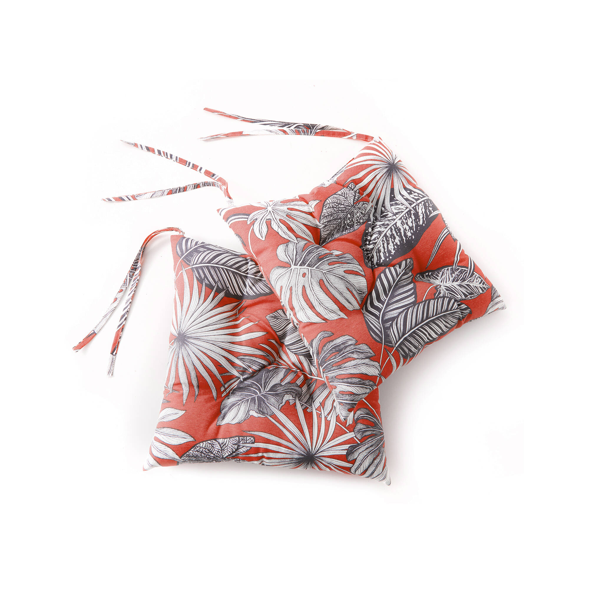 Galette de chaise imprimé tropical - lot de 2