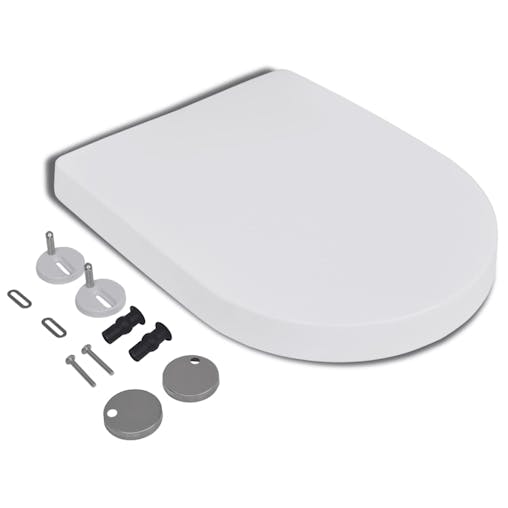 NNEVL Soft-close Toilet Seat with Quick-release Design White Square