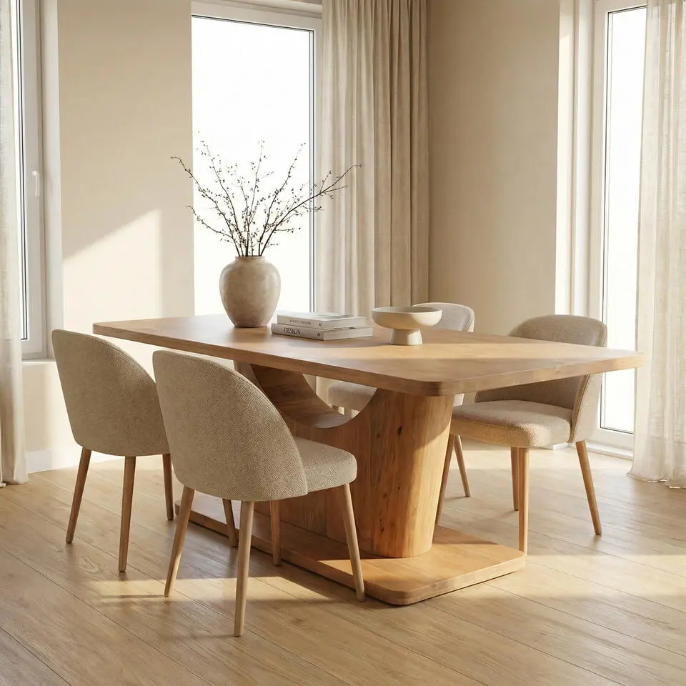 Eettafel Rechthoek Naturel Hout - 200x110x76cm - Voco