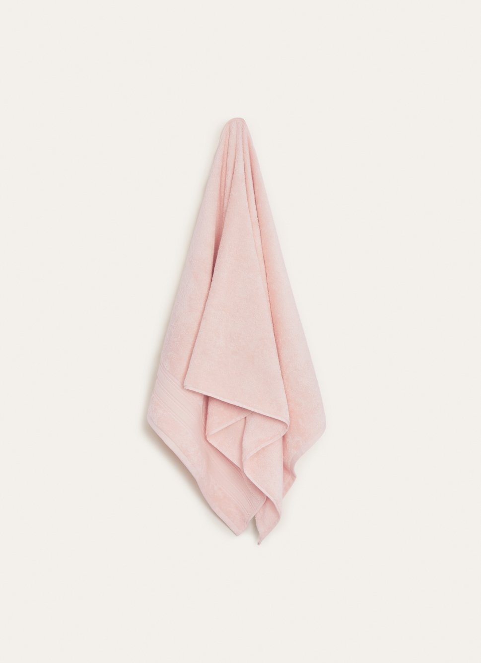 DRAP DE DOUCHE UNI EN COTON BIO ROSE