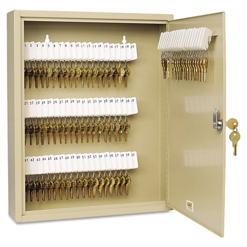 SteelMaster Uni-Tag Key Cabinet 80-Key Steel Sand 14 x 3 1/8 x 17 1/8