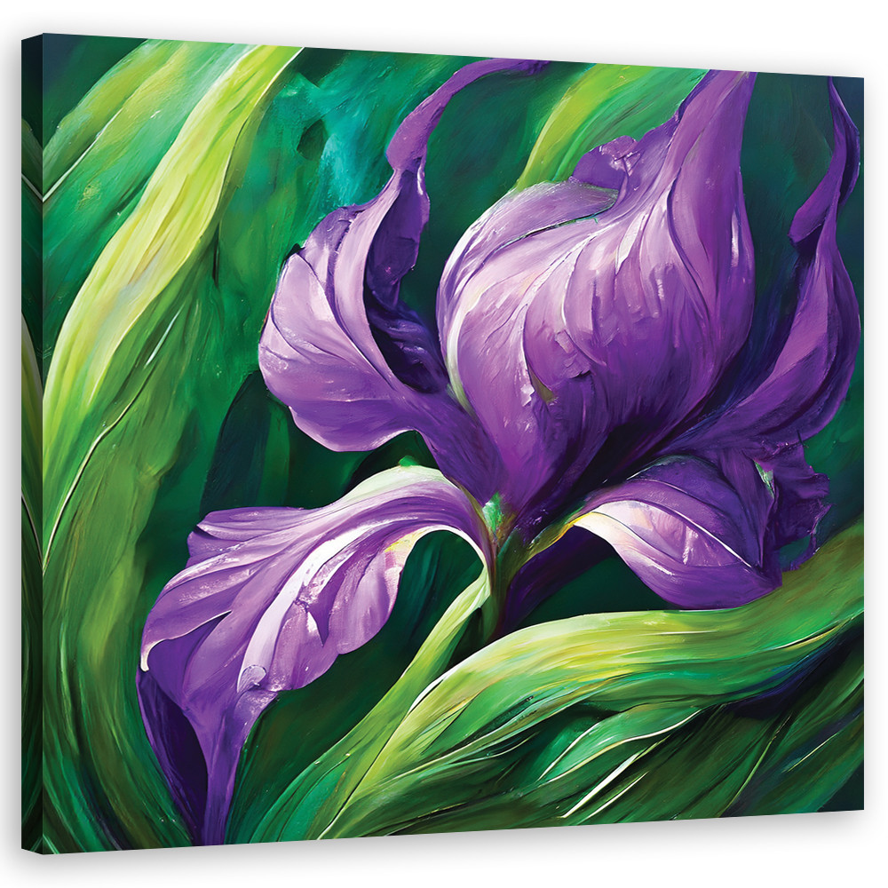 Feeby Obraz na płótnie, Malowane kwiaty irysa 30x30