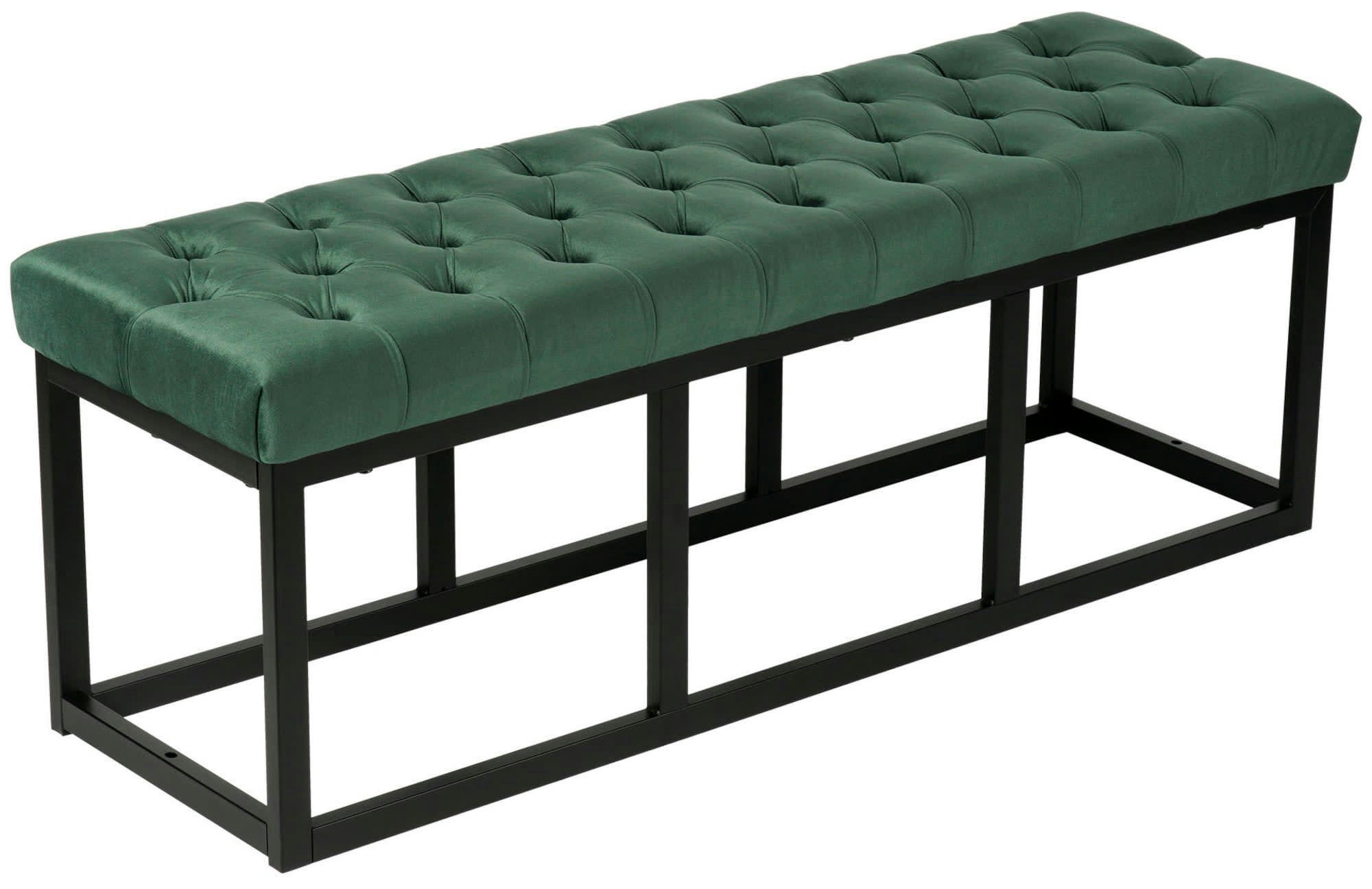 POLSON - Banquette avec cadre en métal et assise en velours Vert