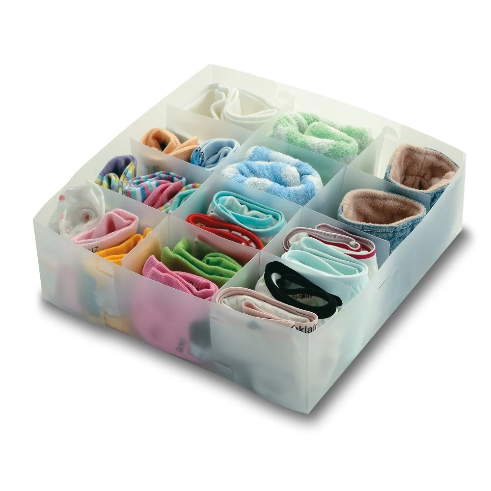 Ybmhome Foldable Organizer Cube Bin Frosty white 12 Section Drawer