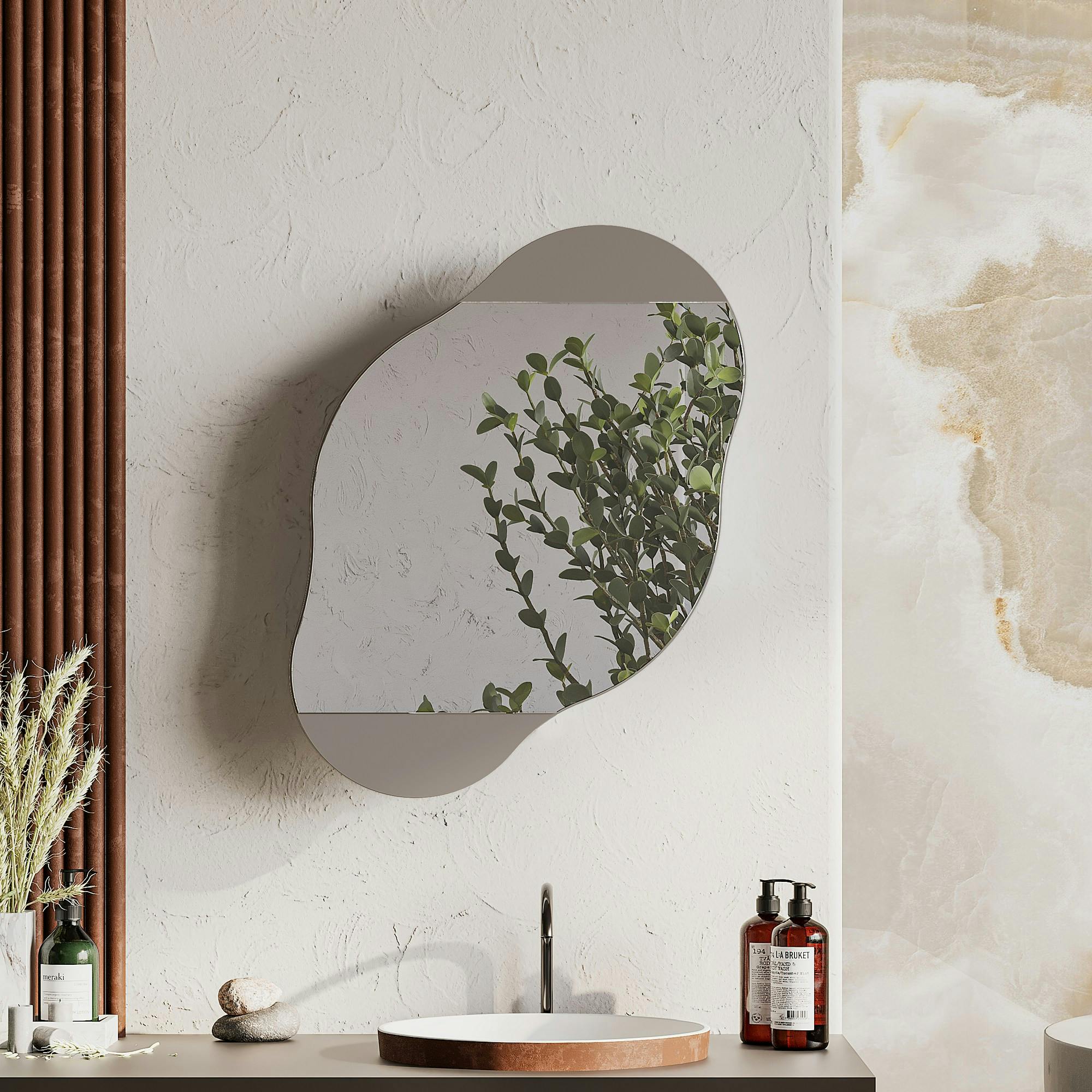 Armoire de toilette organique taupe 1 miroir CODY