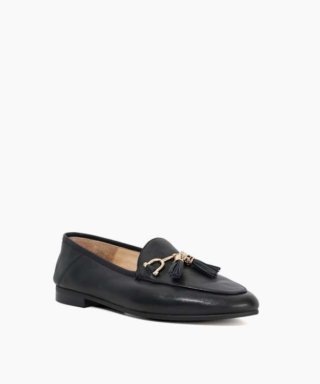 Greysons Black - Metal Trim Snaffle Loafers