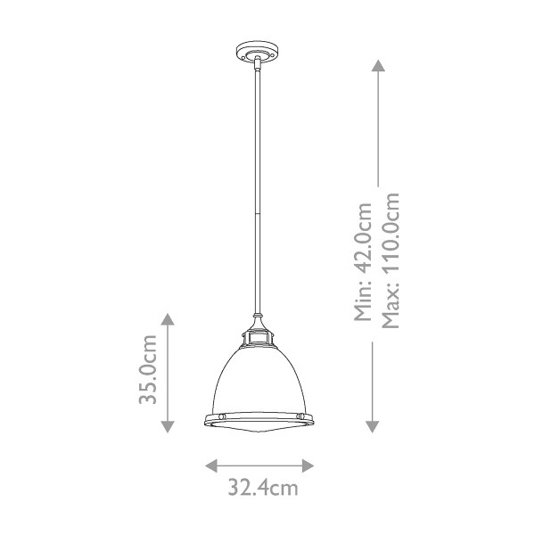 Lampa wisząca polerowany nikiel Amelia 1xE27x60W Hinkley