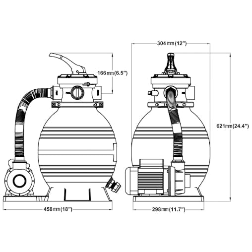 NNEVL Sand Filter Pumps 2pcs 400 W 11000 l/h