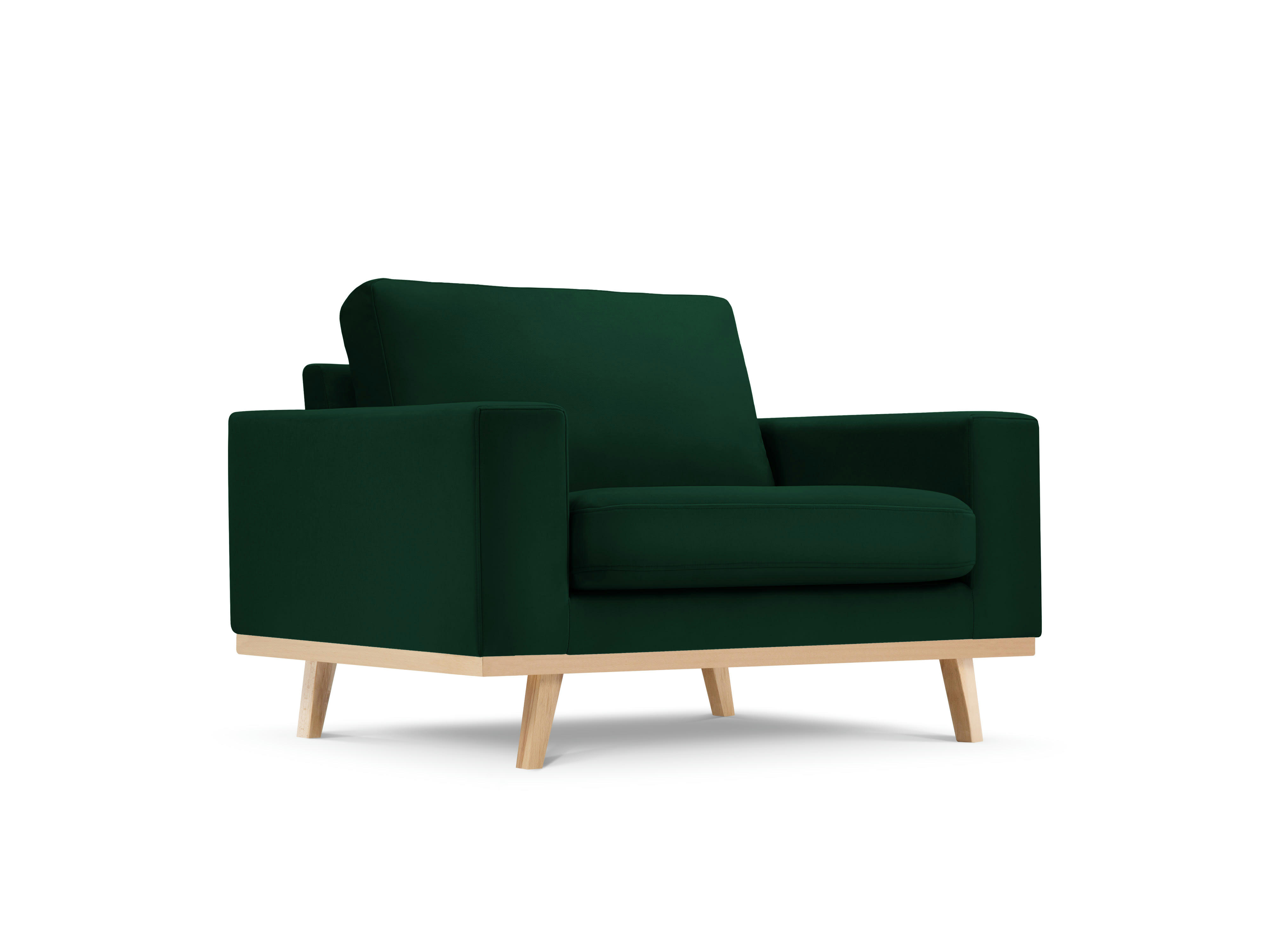 TUGELA - Fauteuil en velours vert bouteille