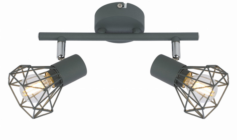 Lampa sufitowa szara VERVE2xE14x40W wym: 18x34x9 cm Candellux