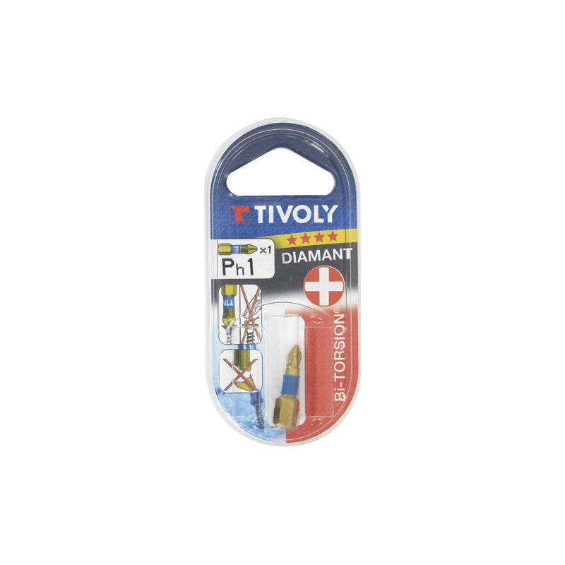 Embout de vissage bi-torsion diamant