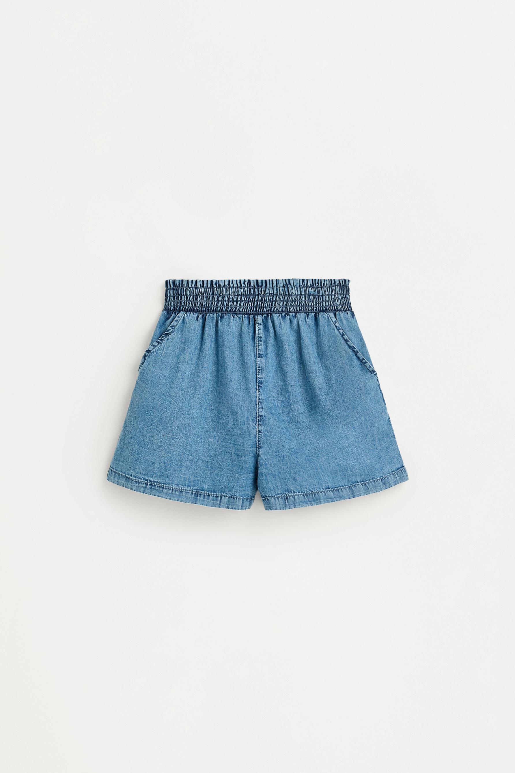 Short denim cintura elástica