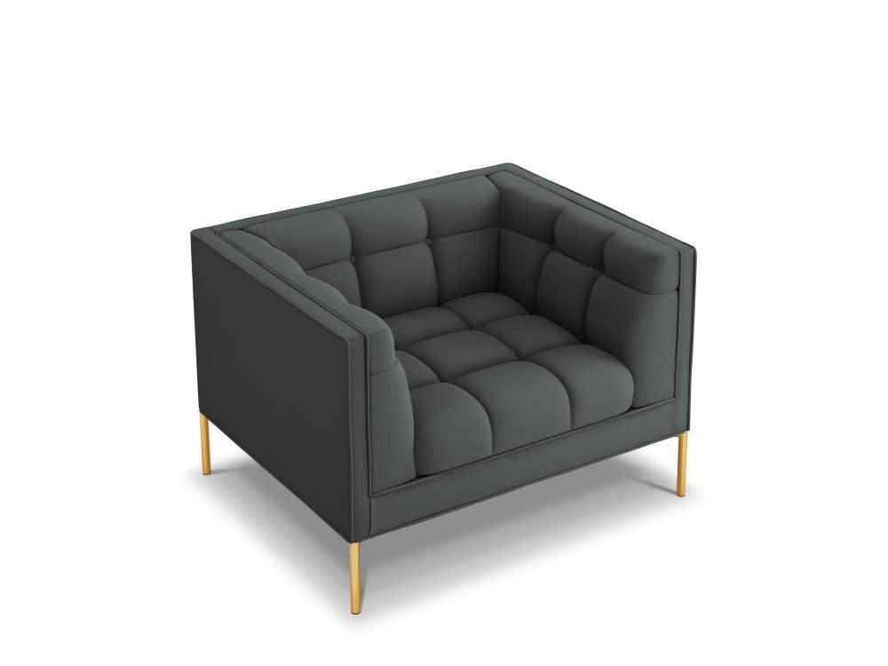 KAROO - Fauteuil tissu structuré gris foncé