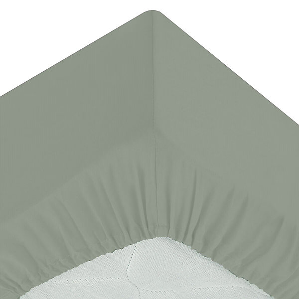 Drap housse percale de coton uni 90 x 190 cm Harmonie tilleul