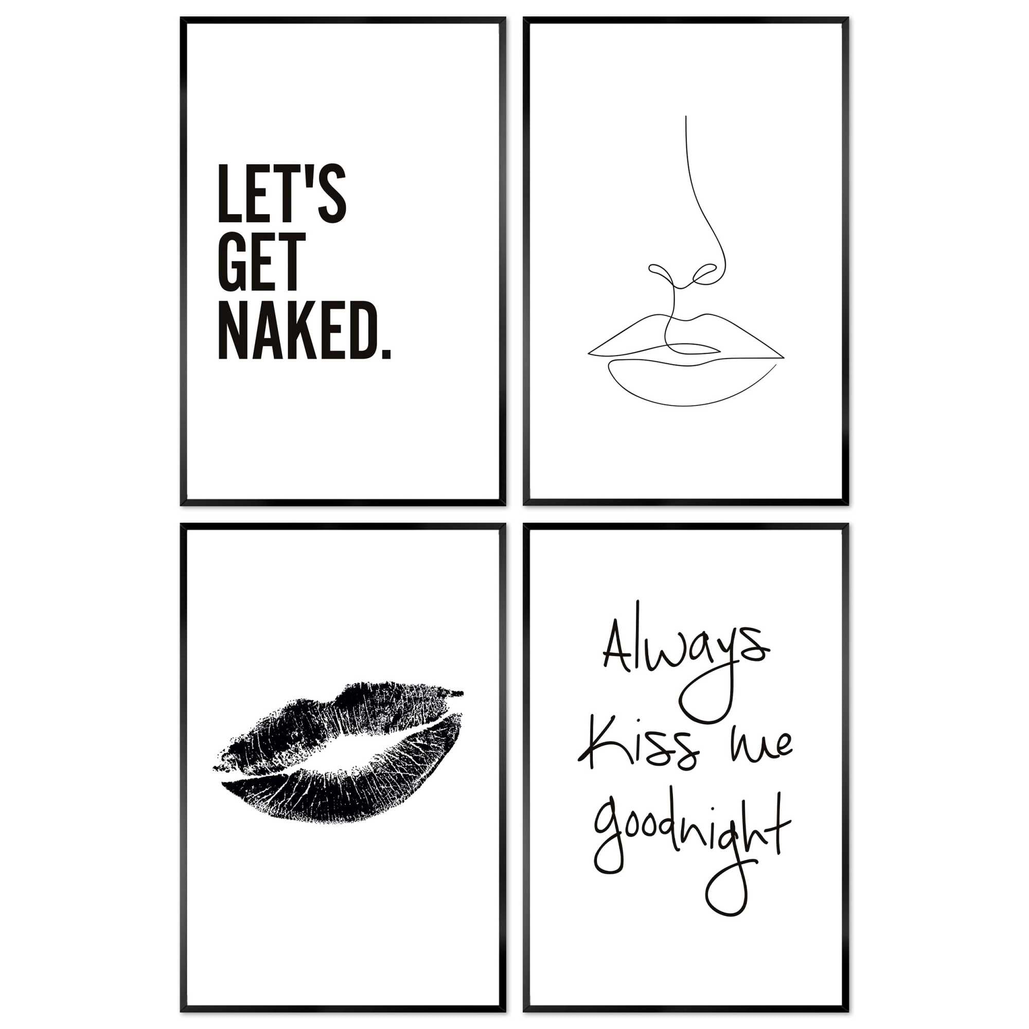 Reinders - Echte liefde - Set wanddecoratie 20x30 cm - Zwart-Wit