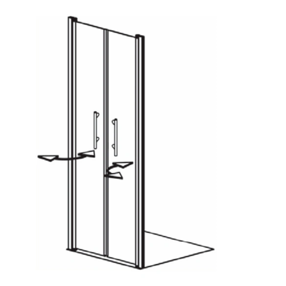 Doppelpendeltür, Höhe: 195 cm, edelsilber, Scheibenstärke: 6 mm