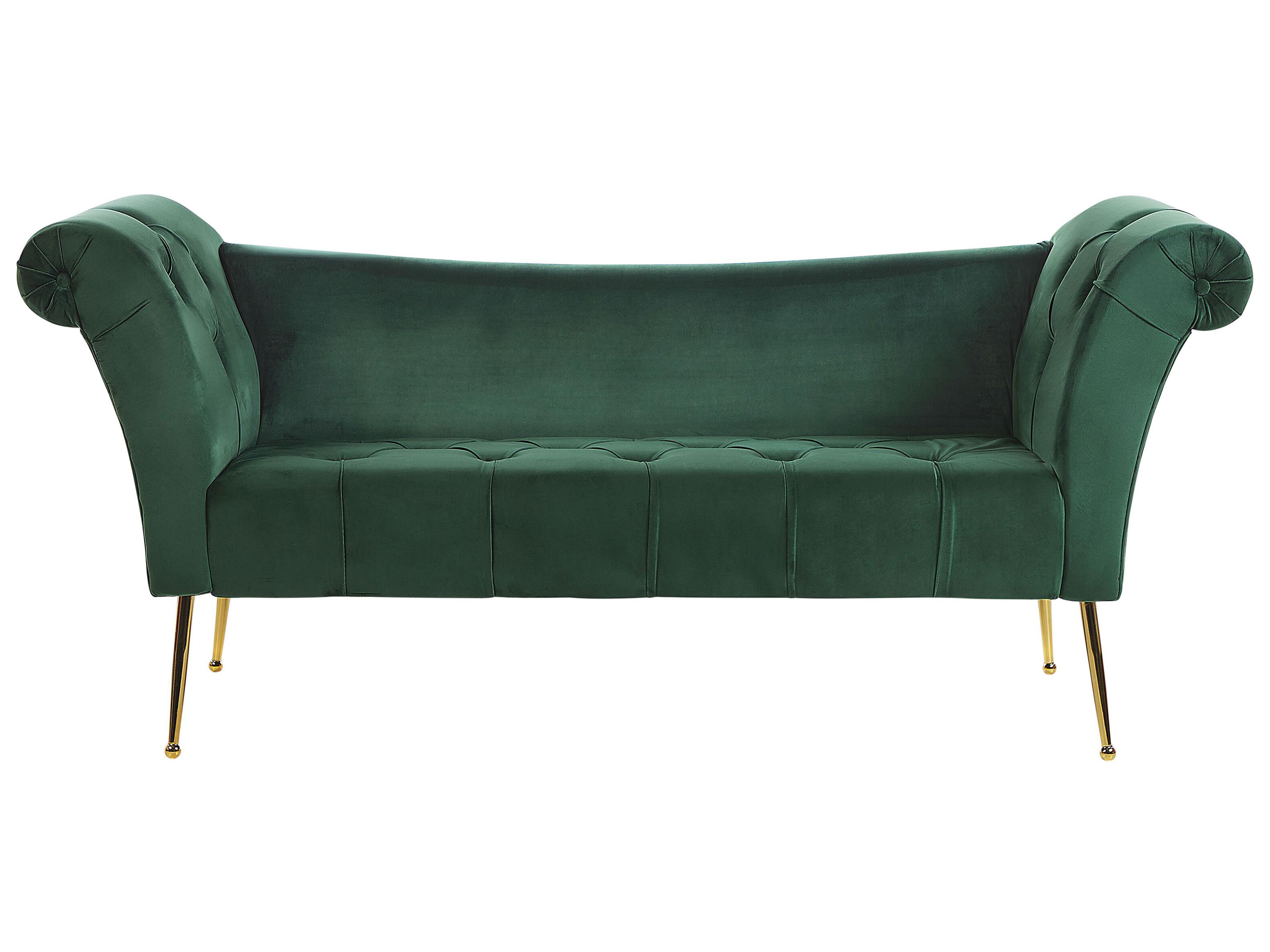 Chaise Longue NANTILLY Velvet Dark Green