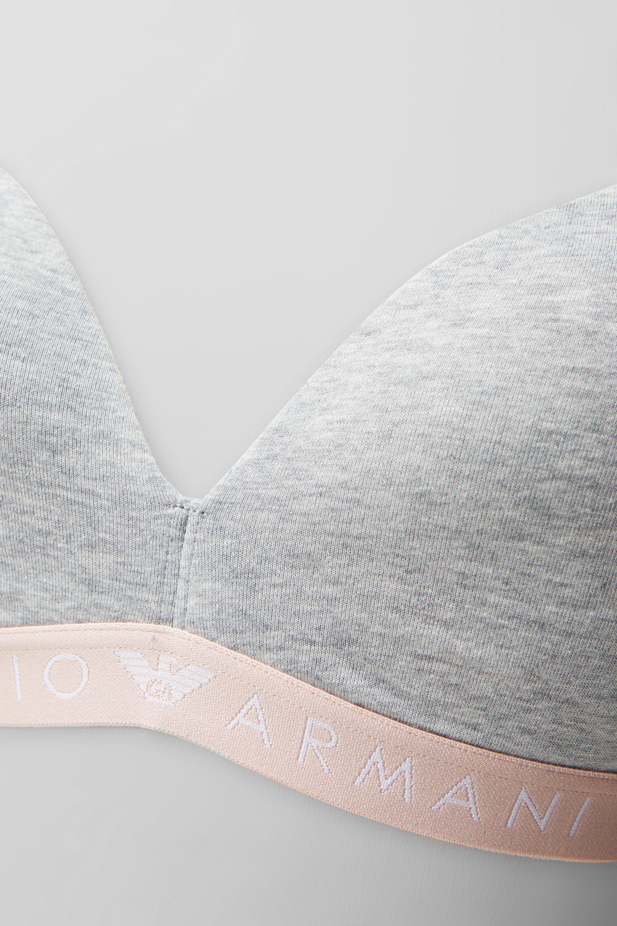 Emporio Armani Emporio Armain Iconic Logo Band Soft/wireless Bra Grey