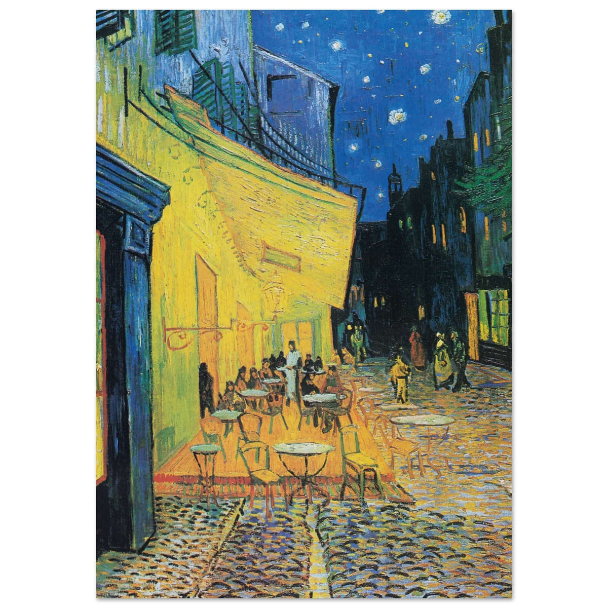 Artfulprints Poster Vincent van Gogh - Caféterras bij nacht  - A4 21x29.7 cm - Meerkleurig
