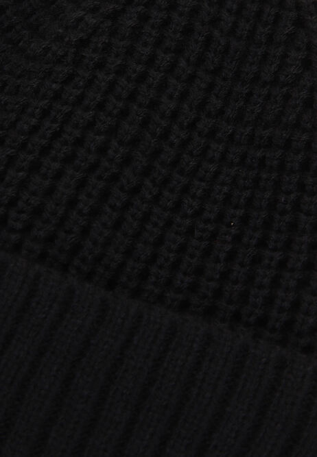 Older Boys Black Textured Thinsulate Beanie Hat