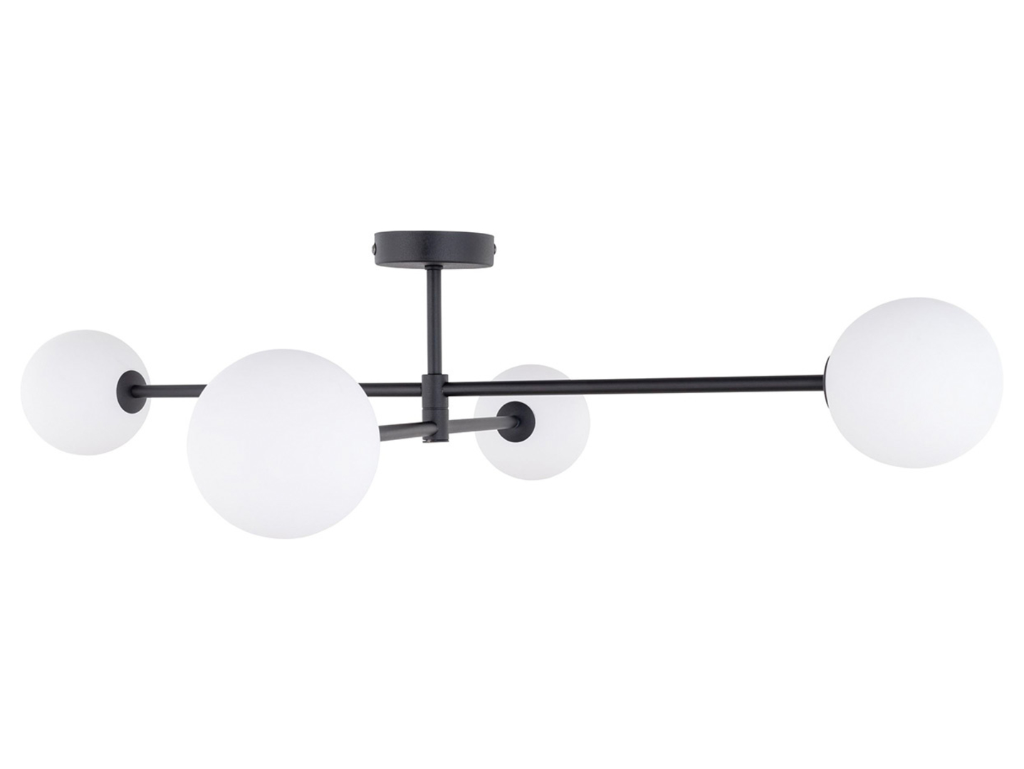 Lampa wisząca Sarius 4-punktowa szklana biało-czarna