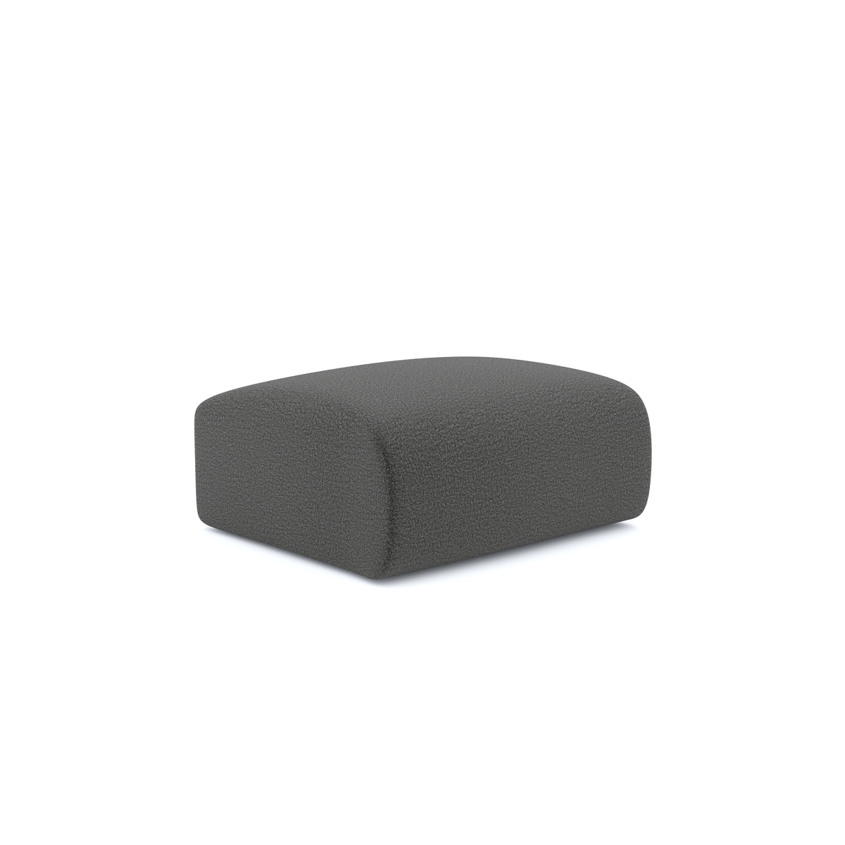 Sia Home - Poef MYRA - bouclette stof grafiet grijs 75cm