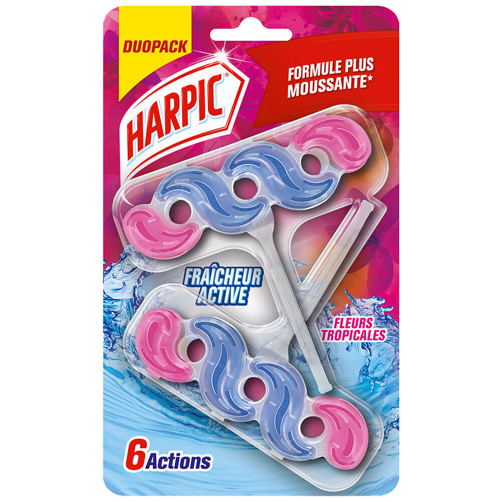 Bloc WC Harpic fraÎcheur active fleurs tropicales x2