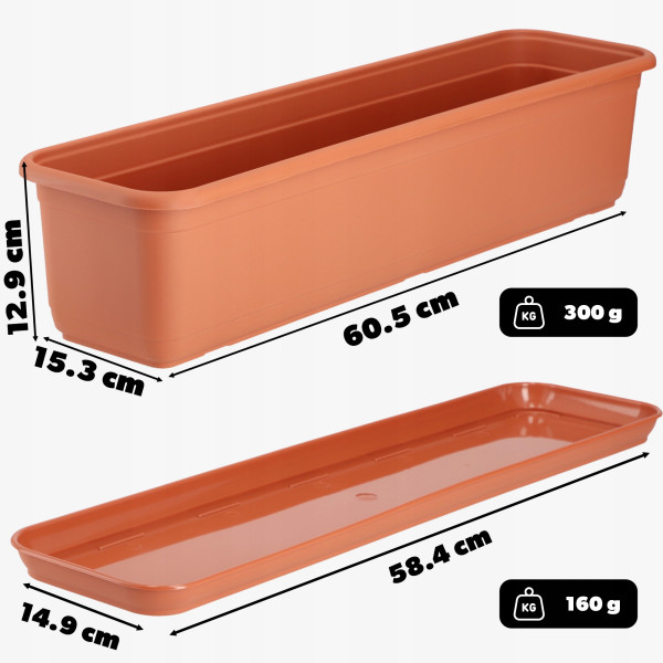 Kadax Skrzynka Balkonowa Doniczka 60cm   Podstawka