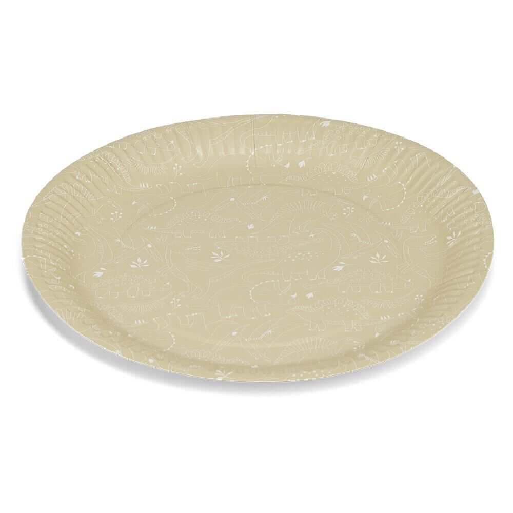 Lot de 8 assiettes motif dinosaures carton Ø23cm
