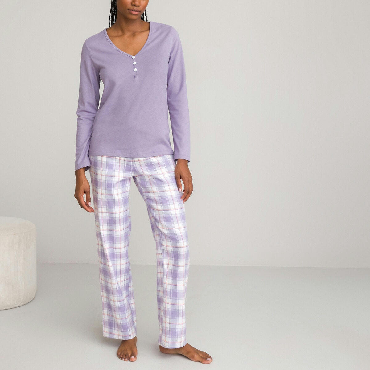 Pyjama manches longues pur coton