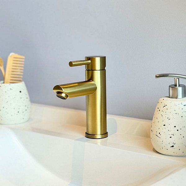 Mitigeur lavabo JENNY GOLD Doré - avec kit de fixation