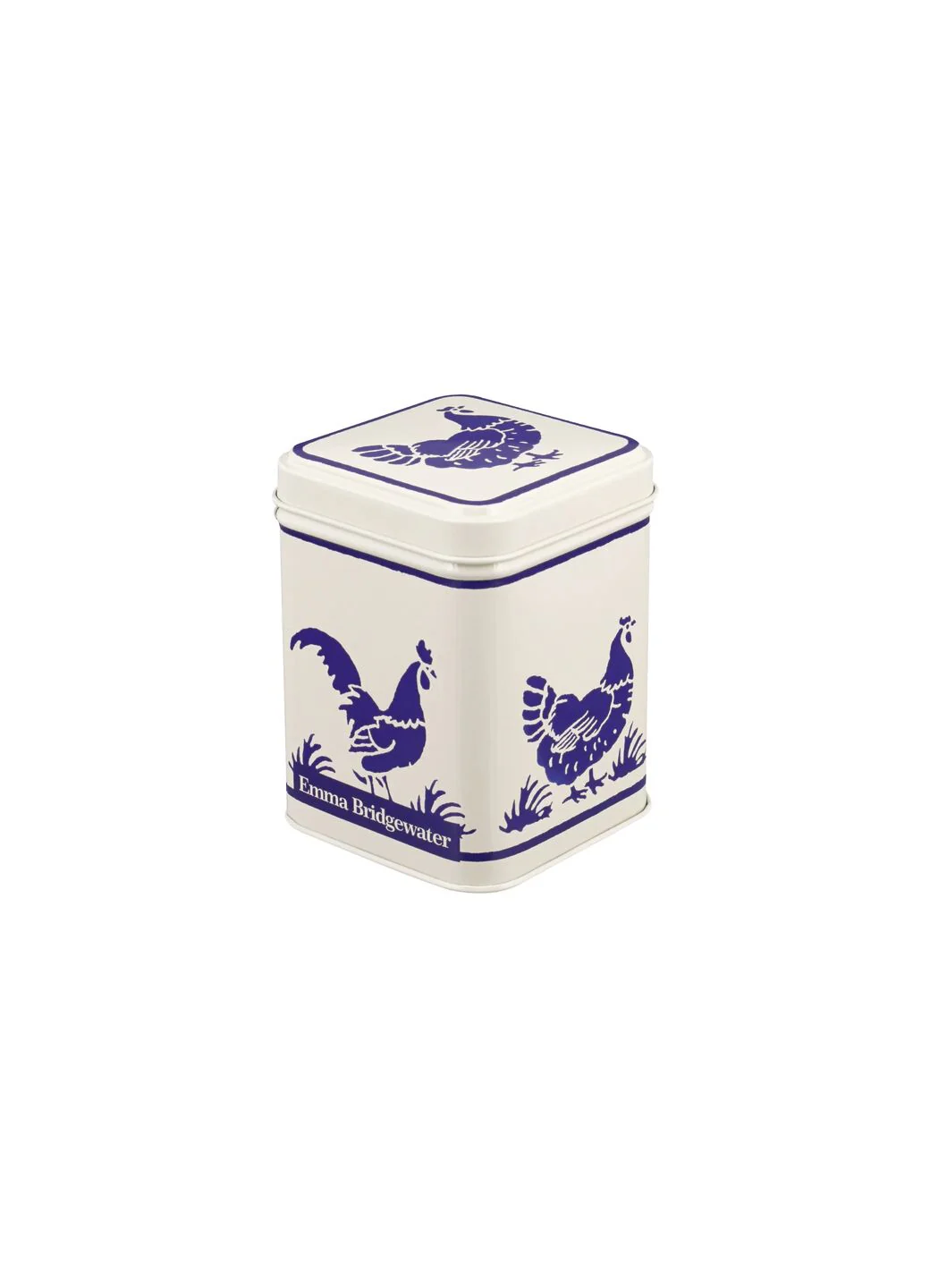 Blue Hen Small Square Tin Caddy