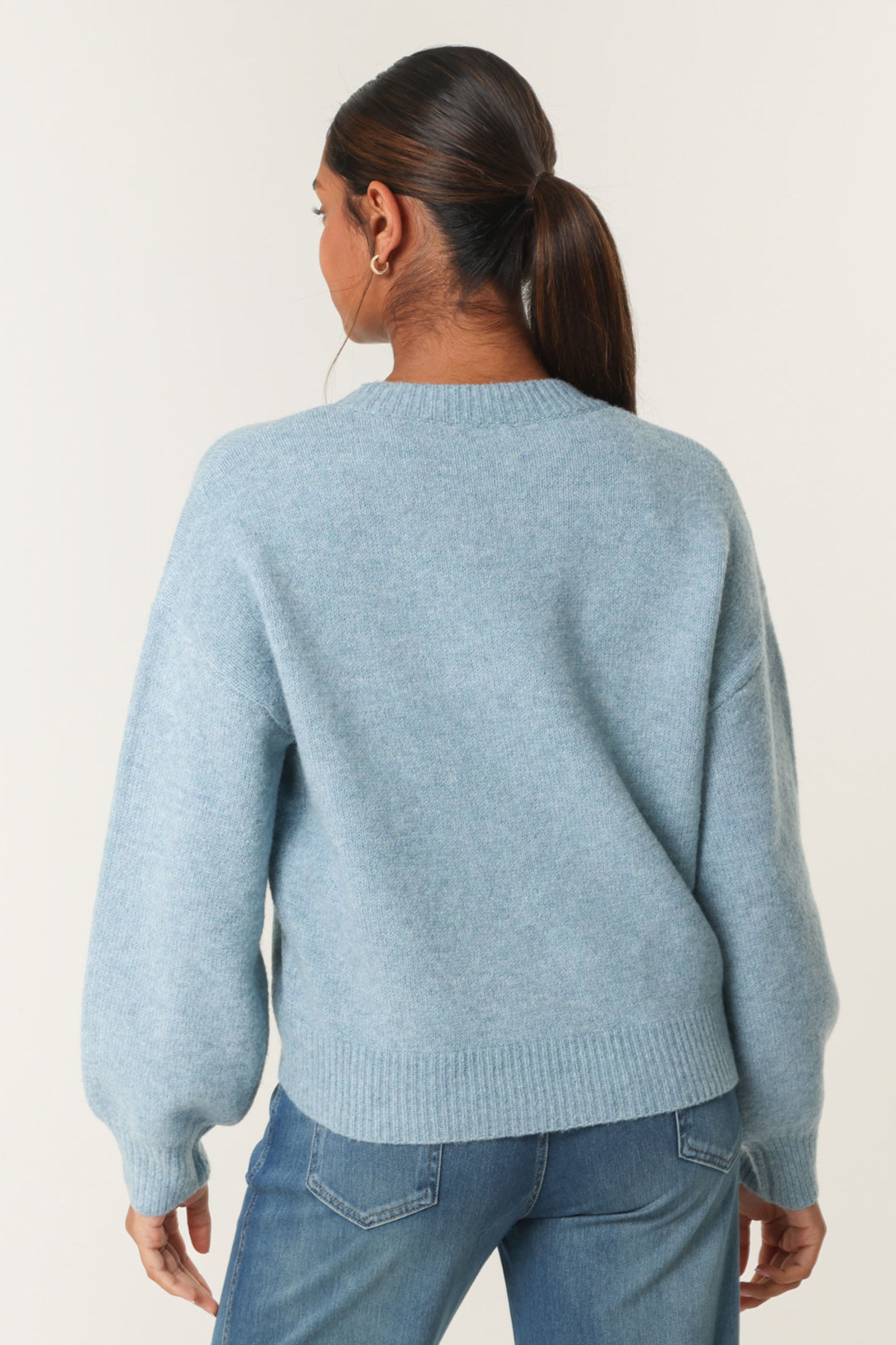 Blue Vanilla Blue Embroidered Design Jumper