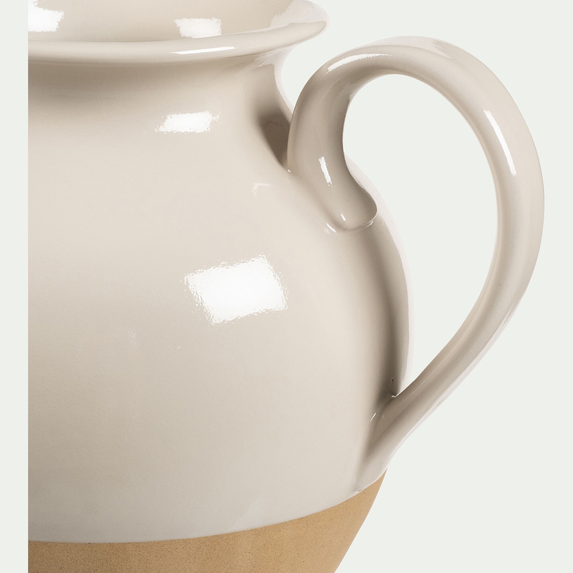 MELION - Vase pichet en grès H26,2cm - blanc