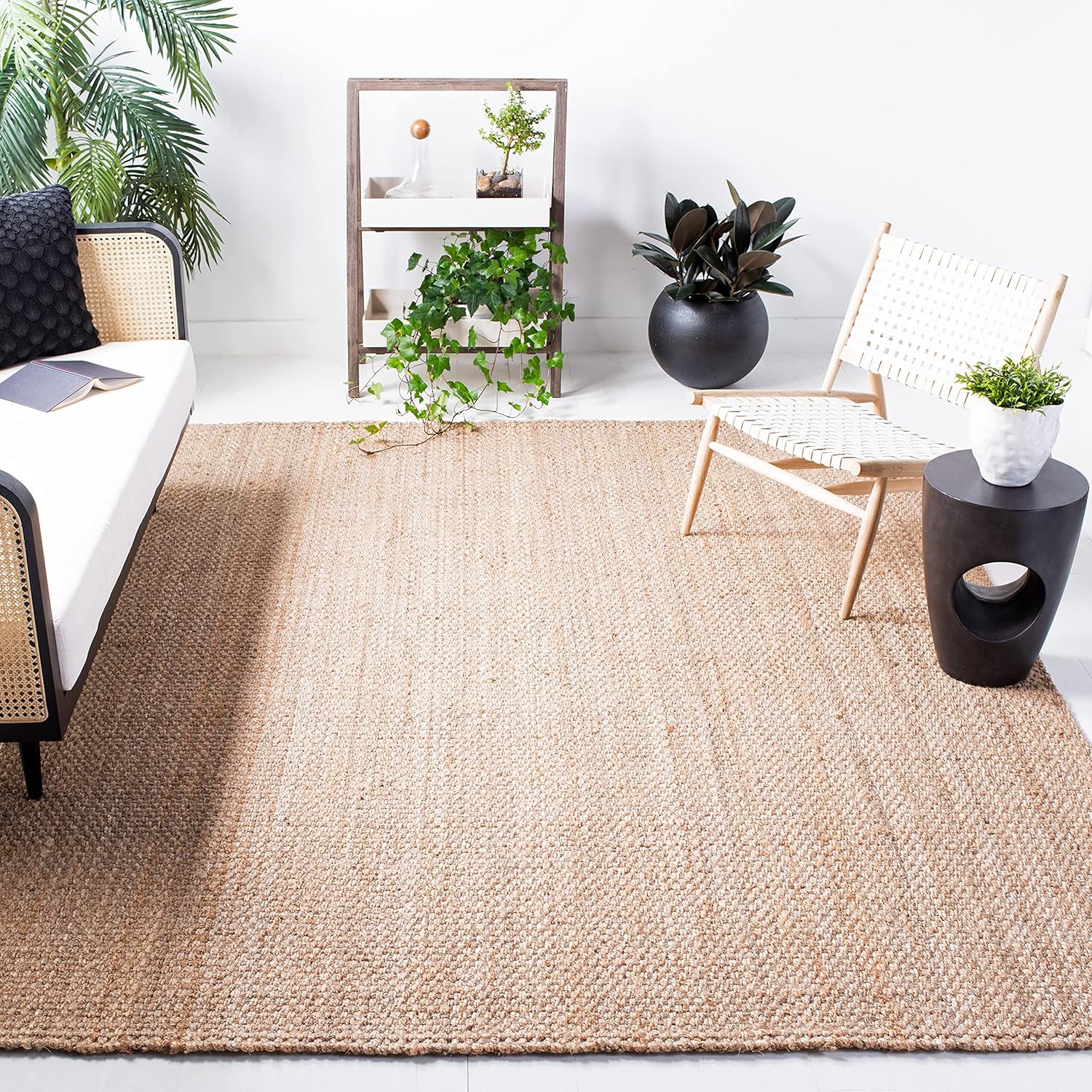 SAFAVIEH Area Rug 9x12 - Natural Fiber Collection - Large - Natural Brown, Handmade Jute, Basketweave Design (NF401A)