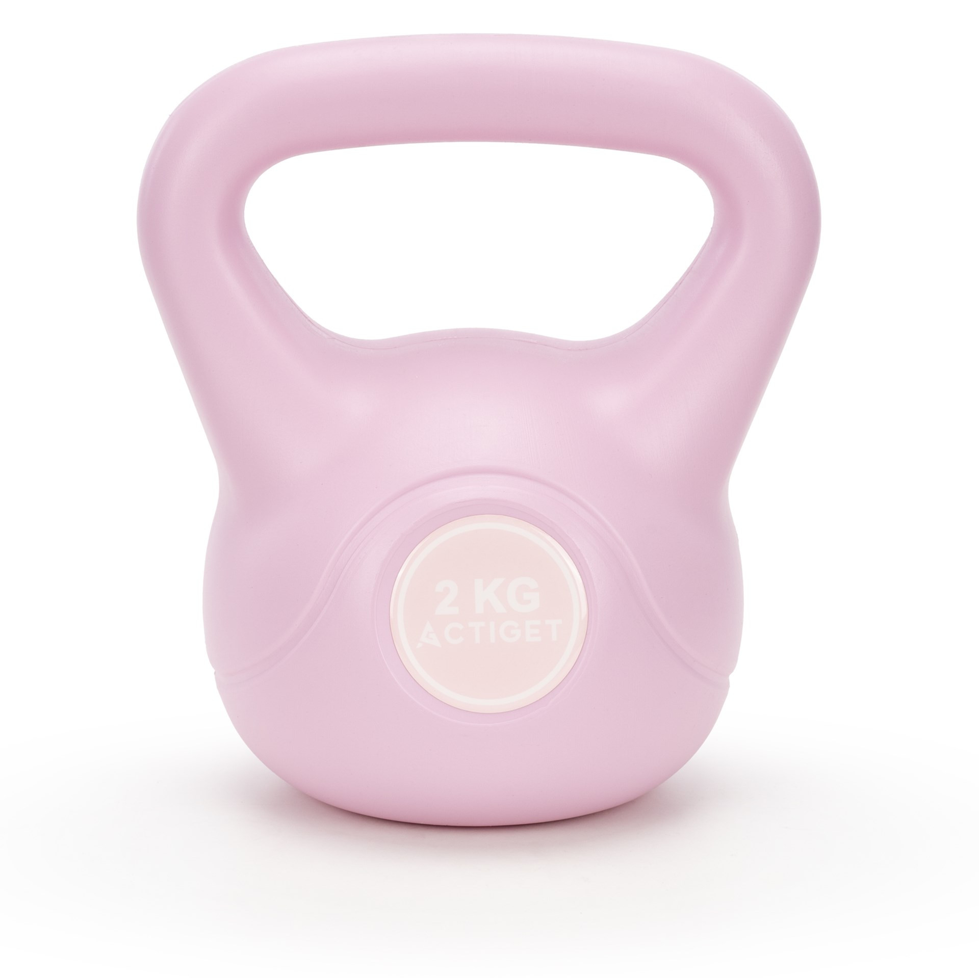 Kettlebell do ćwiczeń 2 kg Actiget hantla, odważnik treningowy ABS kula róż
