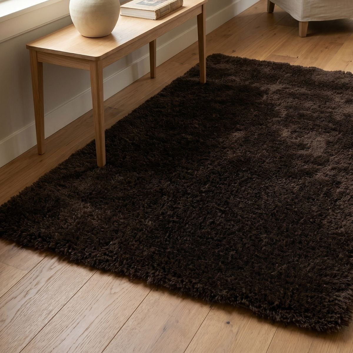 DÉJA Living Vloerkleed Lavar - Donkerbruin Stof - 80x150cm