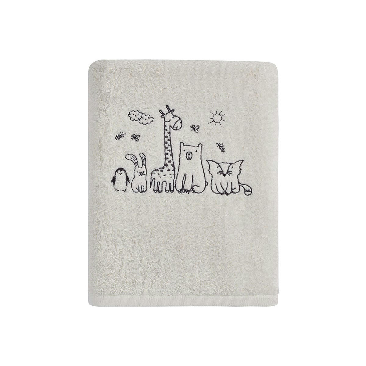 BABY JUNGLE - Drap de bain en coton Ecru 70x130 cm