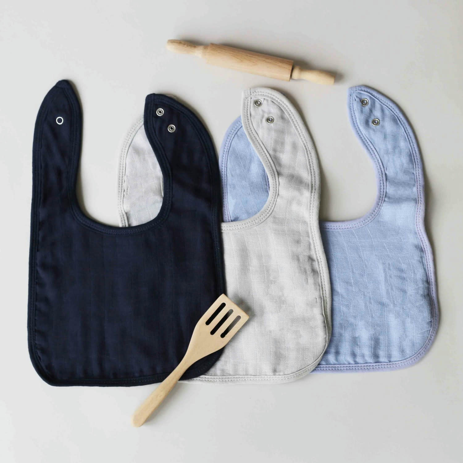 - 3 bavoirs bébé 1er âge bébé  Bleu