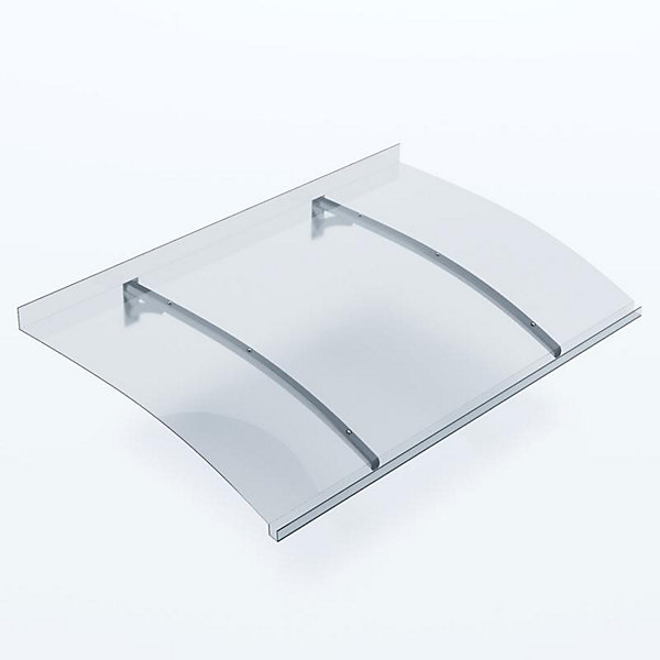 AUVENT - MARQUISE DE PORTE D'ENTRéE MéLANIE Gris clair, L.150 cm, Profondeur totale - 90 cm