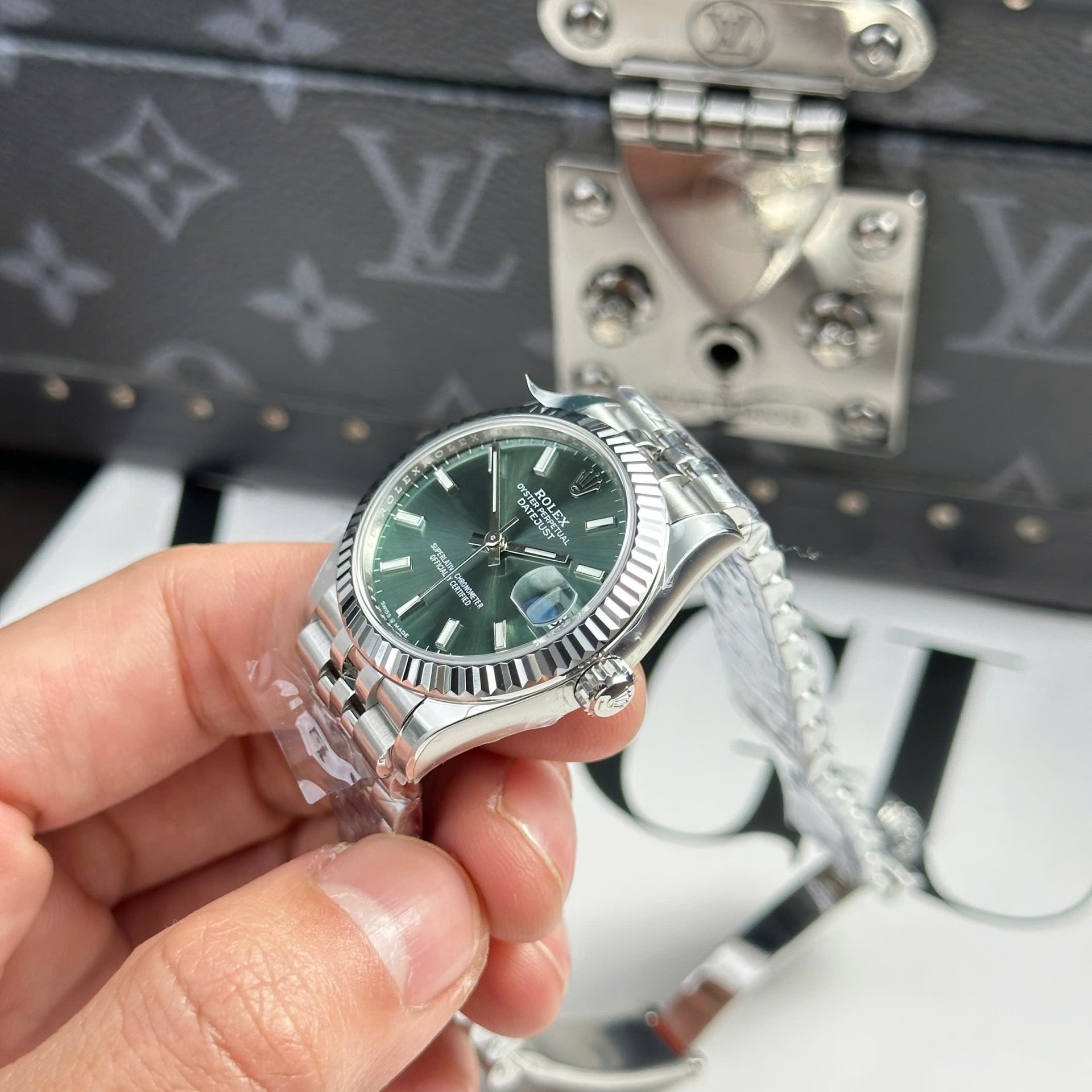 Rolex Datejust 316L Steel Green Dial 31mm Jub THBF Replica