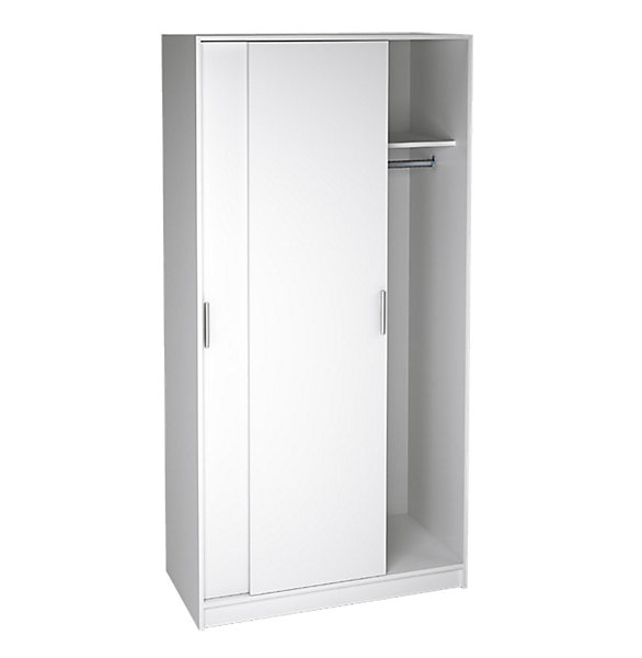 Armoire placard / meuble de rangement coloris blanc - Longueur 100 x Hauteur 200 x Profondeur 50 cm