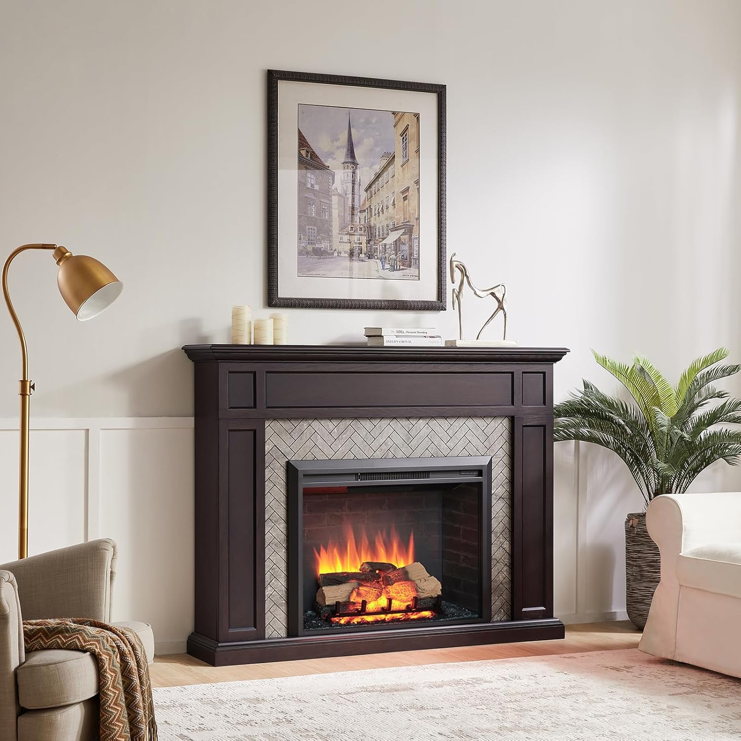 LegendFlame Carl 35 W Electric Fireplace Insert (EF264), Fireplace Heater 750/1500W, Fire Crackling Sound, Remote Control…