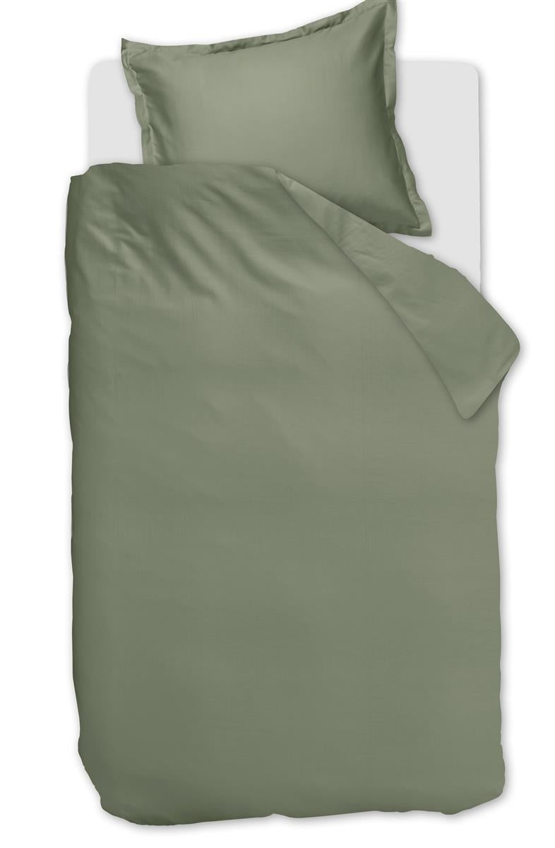 Ambiante dekbedovertrek Satin Uni - 140x200/220 cm - groen