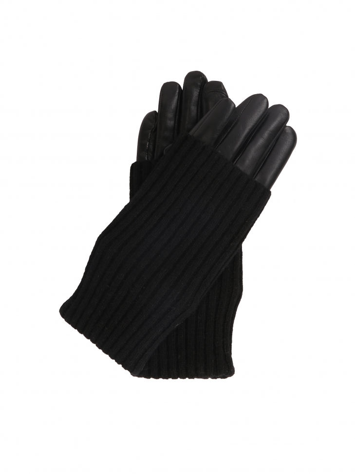 Leather gloves with decorative overlays