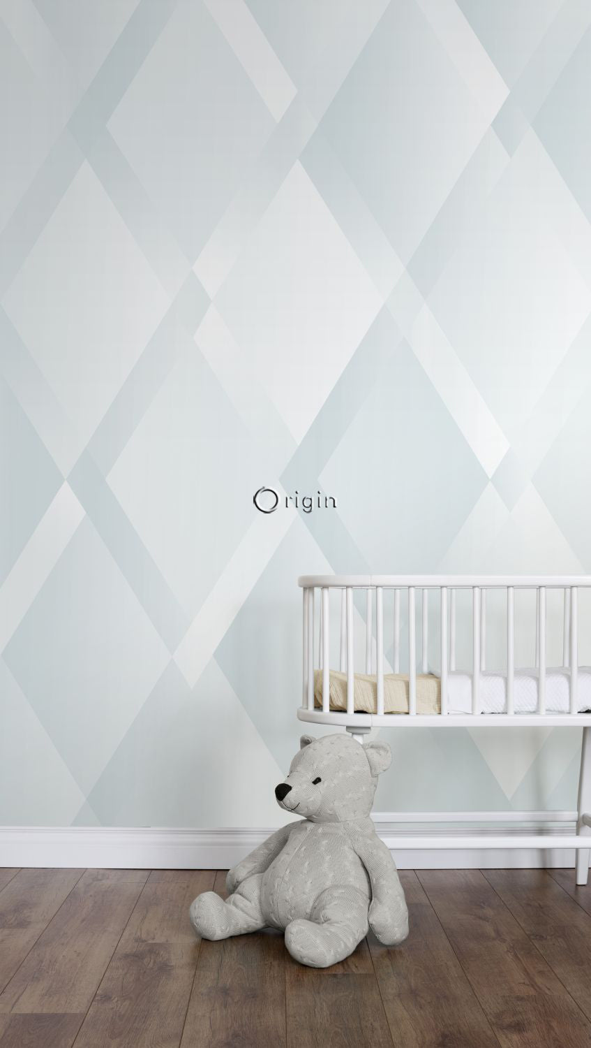 Origin Wallcoverings fotobehang grafische verlopende wieber diamant ruit blauw 300 x 279 cm 357210