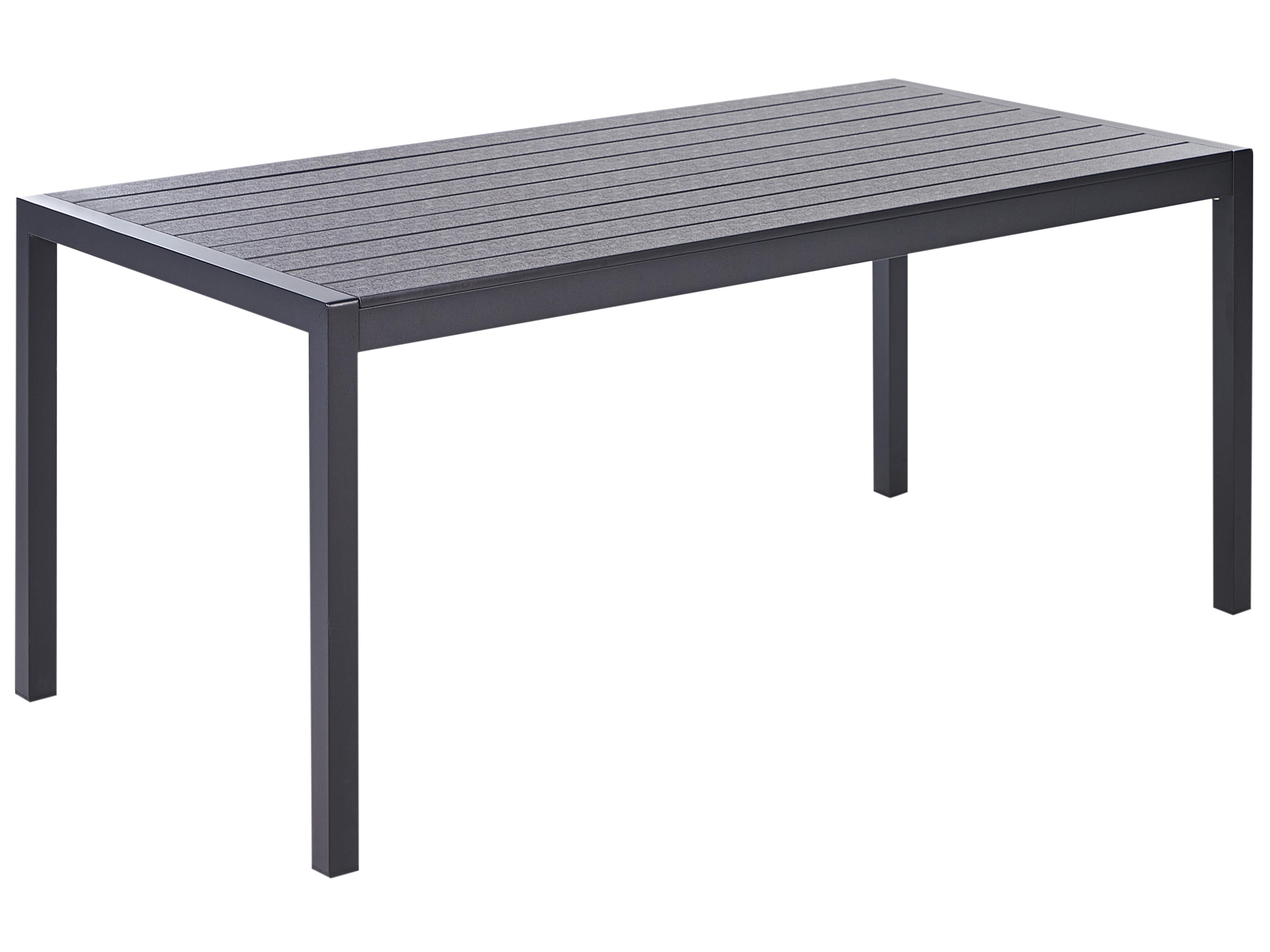 Garden Dining Set 6 Seater VERNIO Black