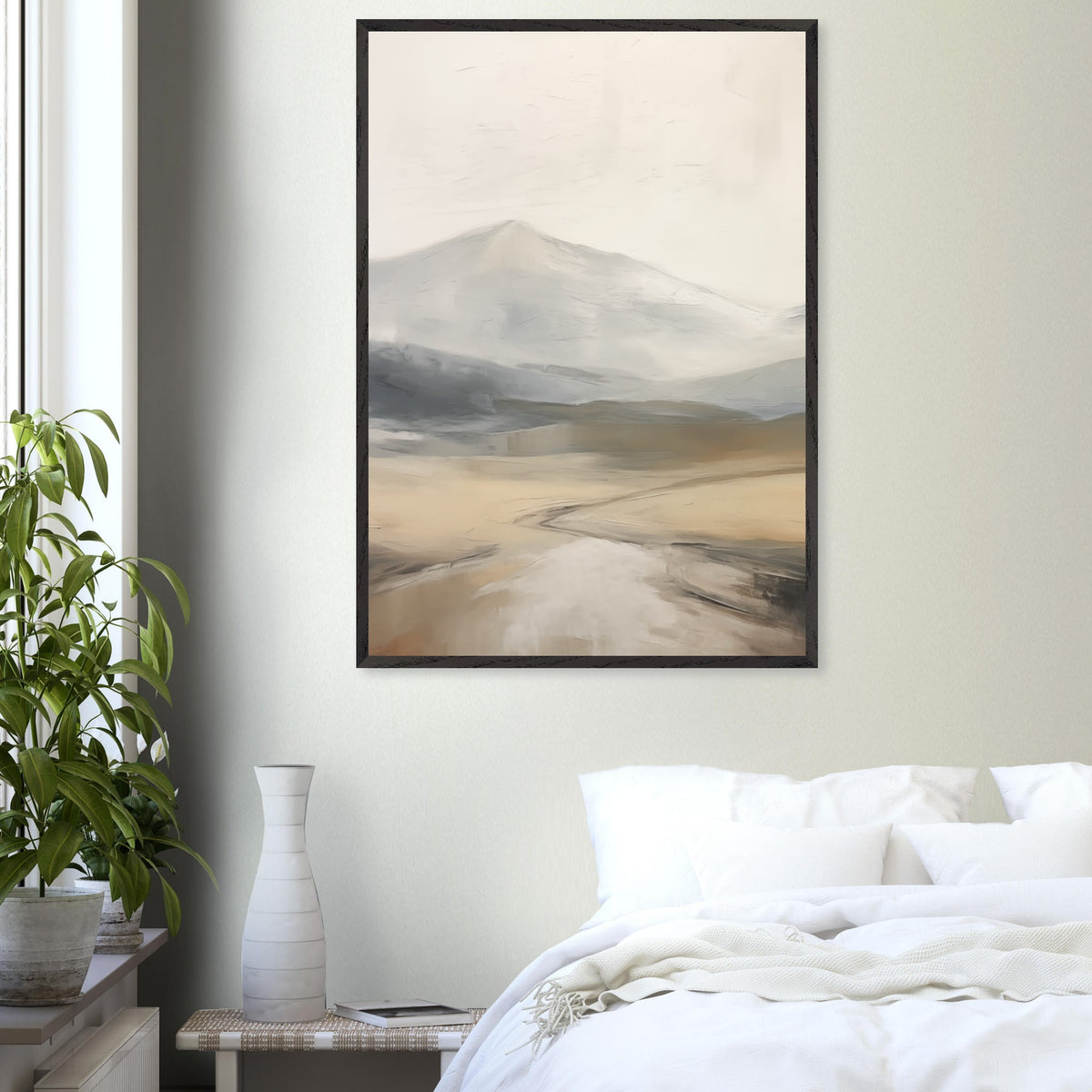 Artfulprints Poster Abstract - Fuji path  - 70x100 cm - Taupe
